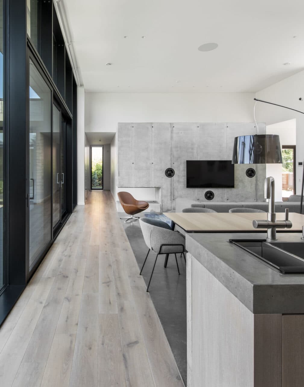 Hardwood oak flooring boards in a residential interior