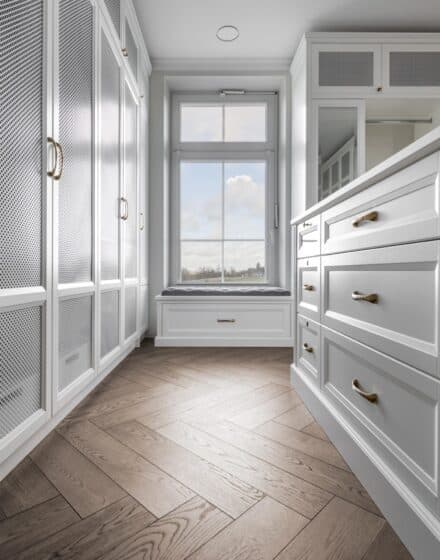 Herringbone oak flooring installation